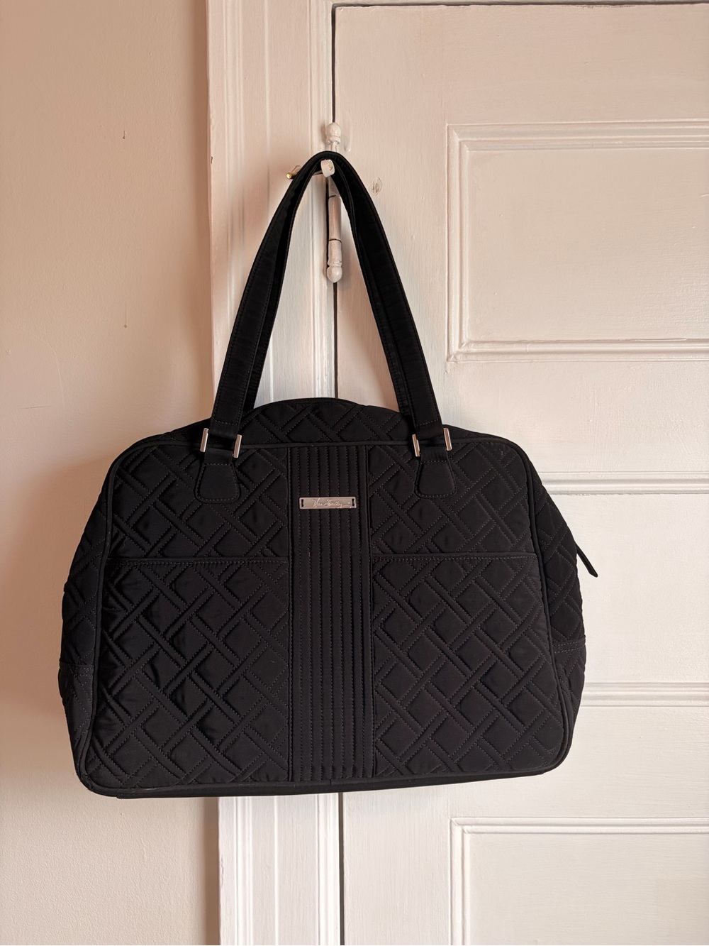 Vera Bradley Black Quilted Laptop / Travel Tote